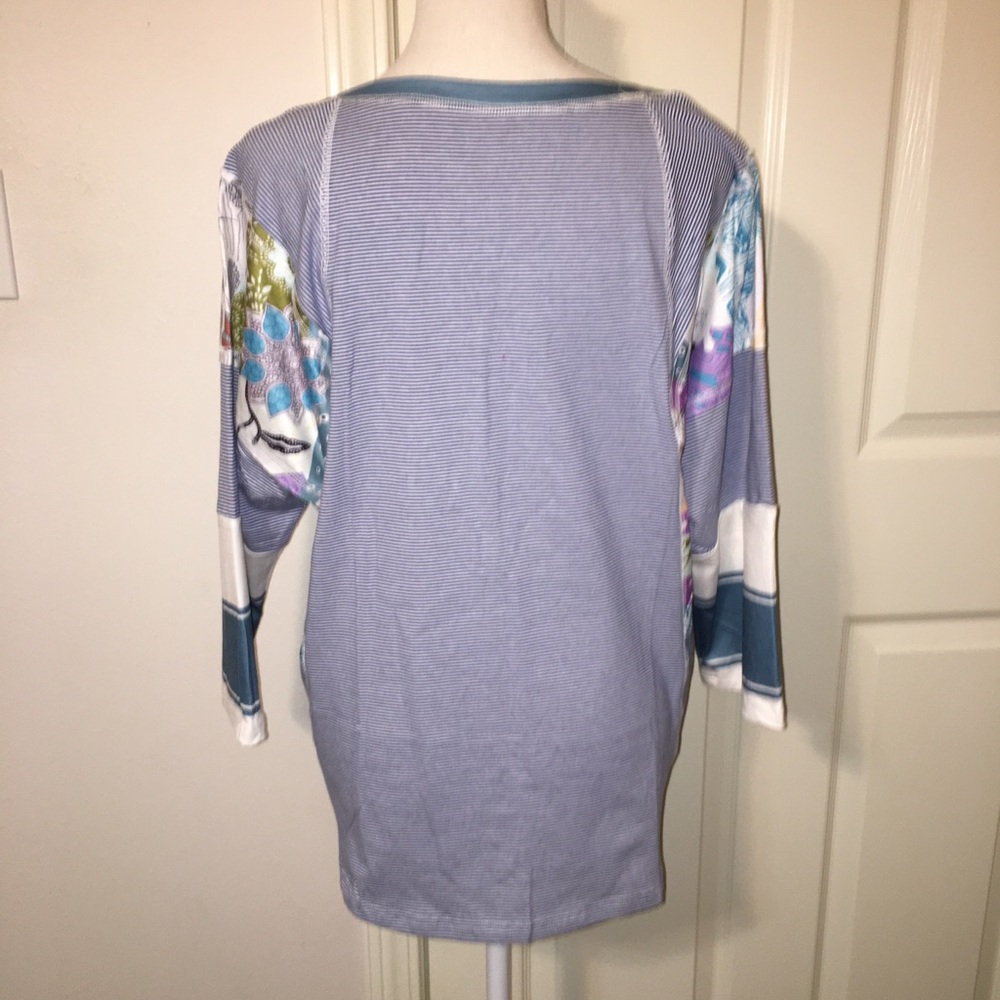 NWOT Multicolored Striped Oversized Top - Picture 5 of 9